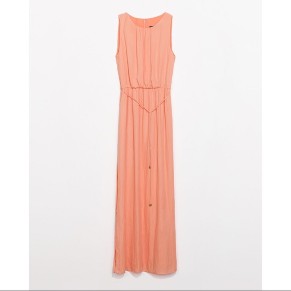 zara peach dress
